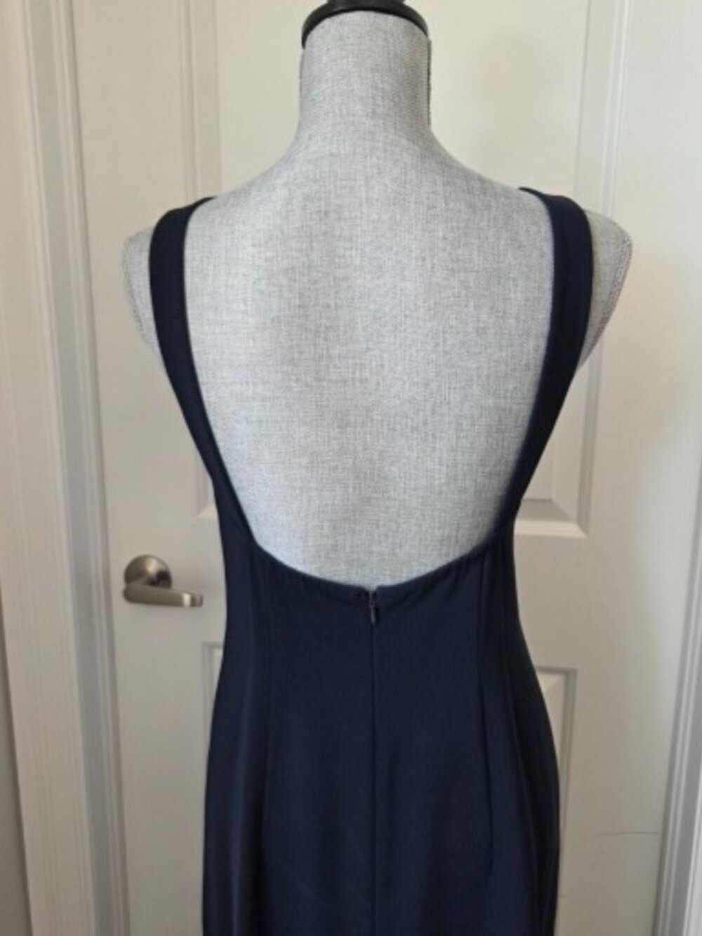 Formal Party wedding  floor length open back navy dress size 6